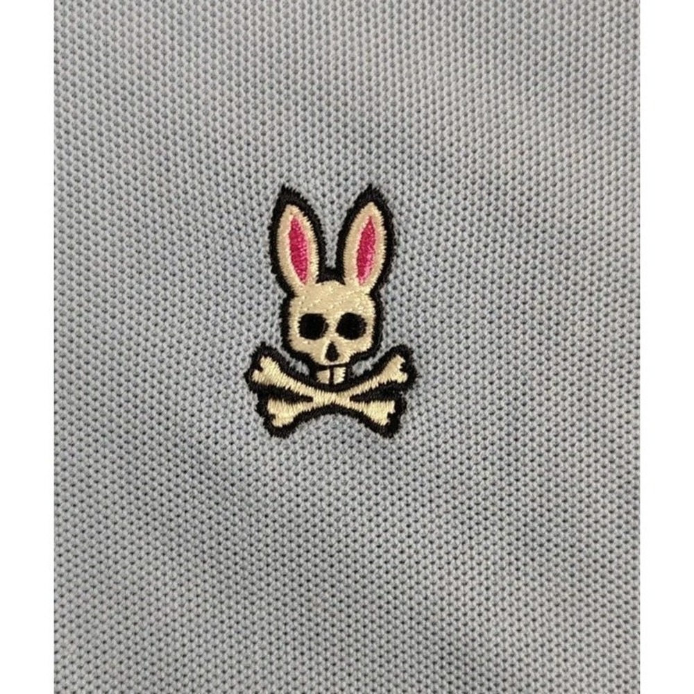 Psycho Bunny 100% Pima Cotton Polo Short Mens Sz 6 US LG Light Blue - Picture 3 of 9